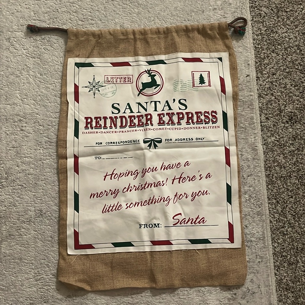 The Santa's Reindeer Express Santa Sack